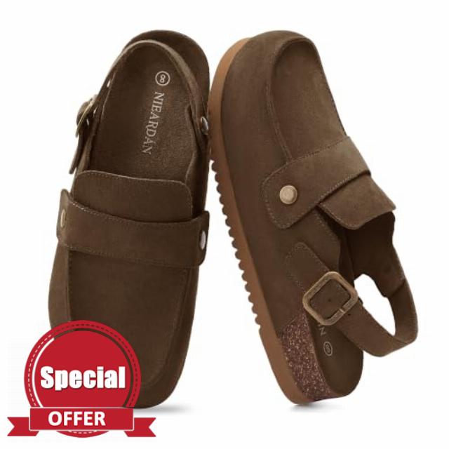 Clogs for Women Mules with Back Strap Lightweight Closed Toe                                                          Wide Toe Box