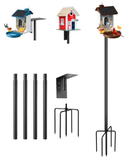 Heavy Duty Metal Bird House Pole Kit with Stable 5-Prong Base