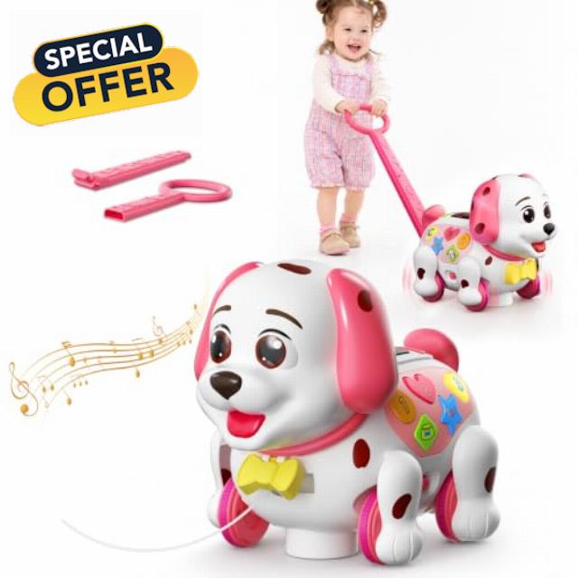 Musical Push Puppy Toy for 1-2 Year Old
