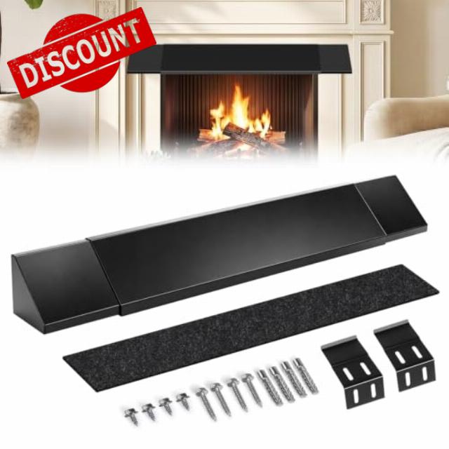 Adjustable Fireplace Heat Shield Hood 28-48 Inch with Insulation                                                          Protects from rising heat