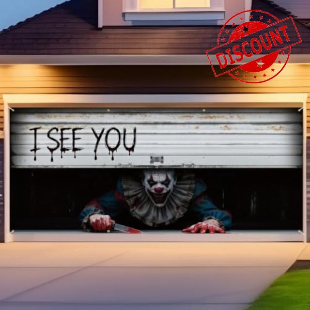 Remagr Halloween Garage Door Cover Decoration