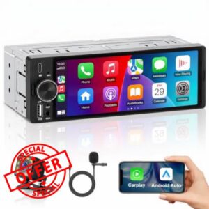 ESSGOO Single Din Radio Car Stereo with Wireless CarPlay & Android Auto                                                          6.36" InCell HD Touchscreen