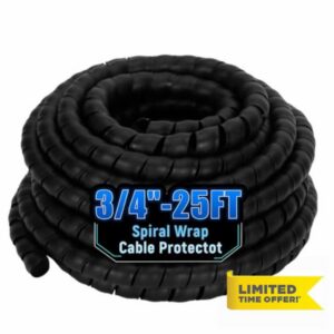 Hydraulic Hose Protector Safe 3/4" x 25'Spiral Wrap Cable Protector