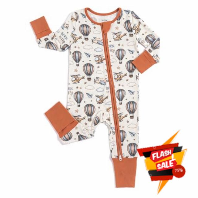 Ultra-Soft Bamboo Viscose Footie Jumpsuit for Baby Boys & Girls                                                          Breathable Stretch Tagless