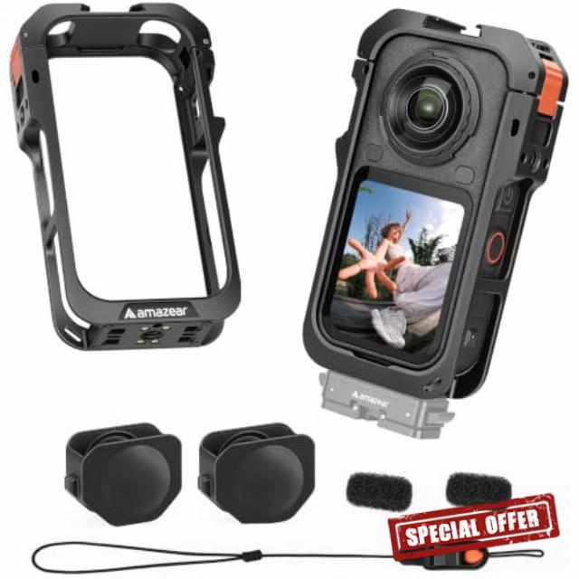 AMAZEAR Metal Cage for Insta360 X6 Accessories