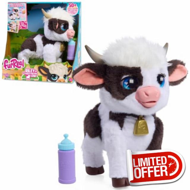 Just Play furReal Riley the Feed & Follow Cow Interactive Plush Toy                                                          Bottle accessory