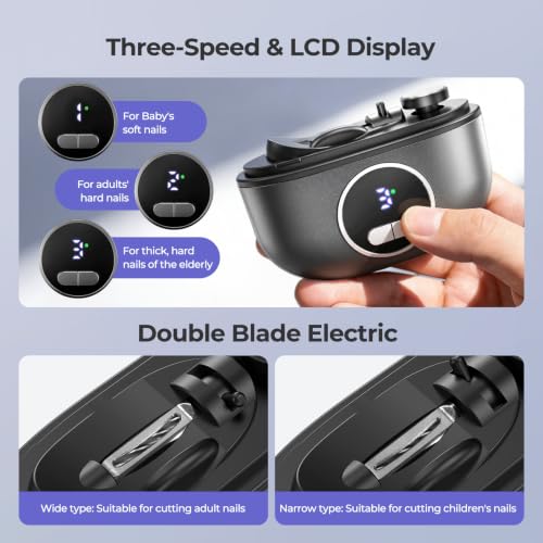 4-in-1 Improved Nail Clippers Set with LED Light & USB Rechargeable