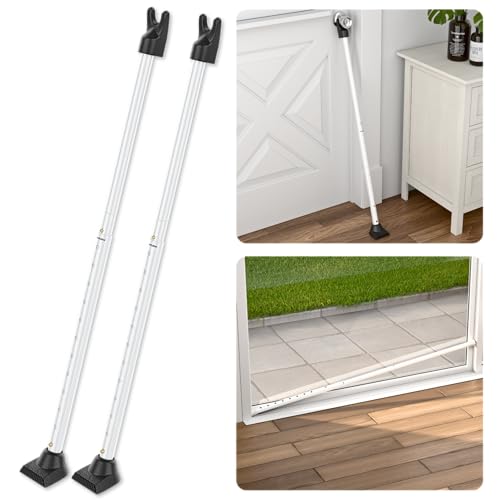 Security Door Stoppers & Door Barricade – Heavy Duty Adjustable Iron Security Lock Bar for Home Defense