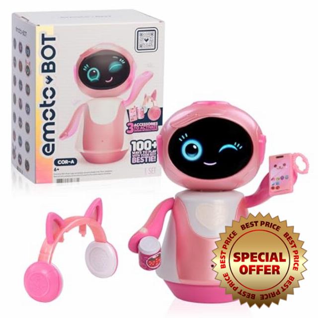 emotoBOT COR-A Interactive Robot Kids’ Toy Touch-and Sound-Responsive Robot                                                          100+ Ways to Play