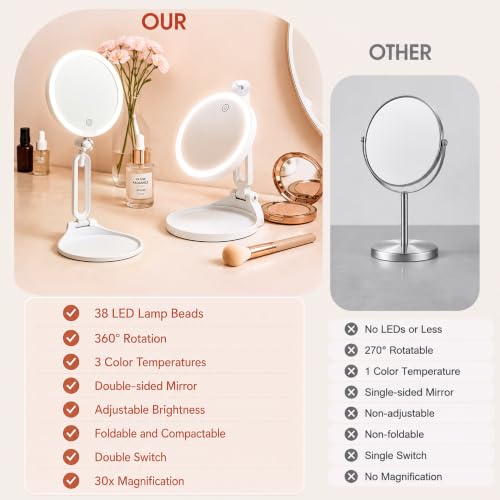 Foldable Travel Mirror ABS & Glass