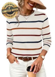 WIHOLL Fall Outfits for Women 2026 Hollow Out Knit Sweater Fashion Clothing                                                          Fall Tops for Women
