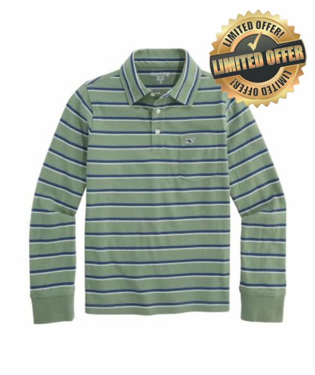 ineyard vines Boys' Striped Surf Long Sleeve Polo (Toddler/Little Kid/Big Kid)
