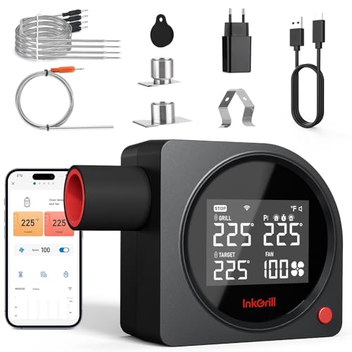 5G WiFi & 164FT Bluetooth Automatic BBQ Fan with LCD Screen