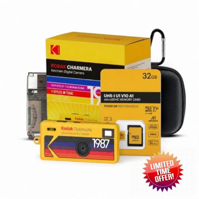 Kodak Charmera Key Chain Digital Camera Bundle                                                          32GB Memory Card