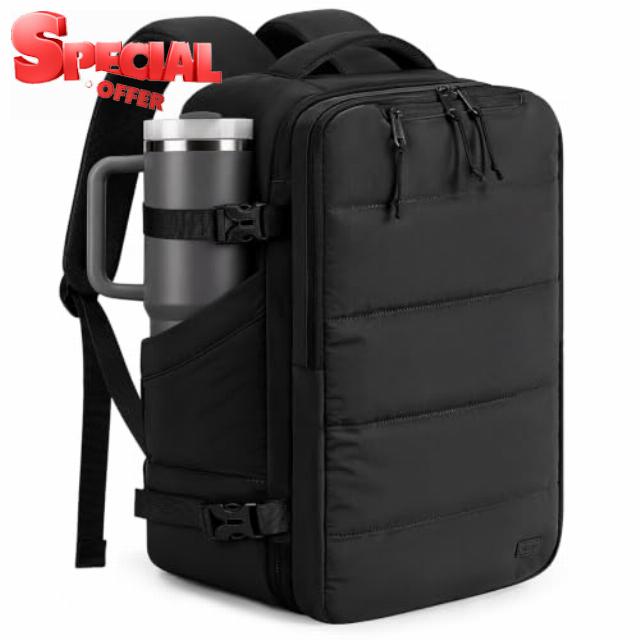 mibasies Travel Backpack for Women & Men 28L，Airline Personal Item Bag                                                          Fit 15.6 Inch Laptop