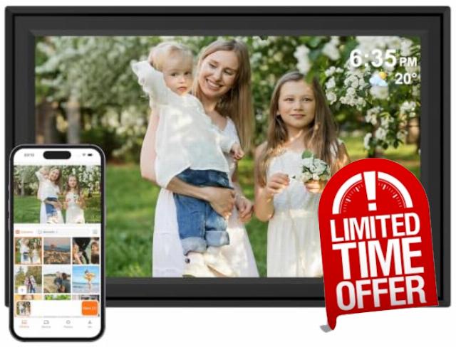 Digital Picture Frame 1280×800 HD Touch Screen Wall-Mountable 10.1 Inch WiFi Electronic Photo Frame