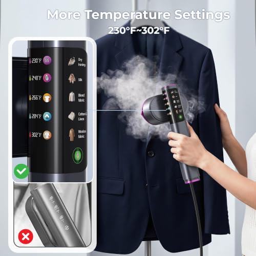 5 Adjustable Temperature Settings from Dry Iron to High Steam