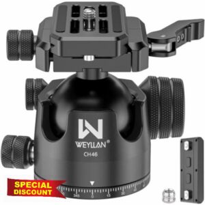 WEYLLAN CH46L Arca Swiss Tripod Ball Head Mount with Lever Release