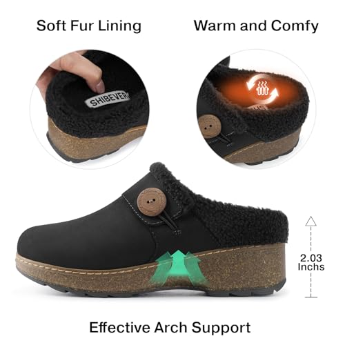 Casual Fur Clog for Indoor Walking Office Travel