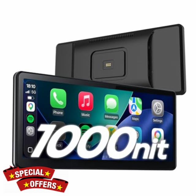 CarpodGo T4 Plus 10.9" 1000-Nit 60fps Portable CarPlay Screen for Car