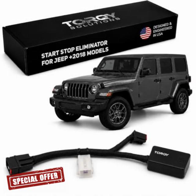 Torqy Auto Start Stop Eliminator for Jeep Wrangler JL JLU 2018-2026 & Gladiator JT 2020-2026 - Plug & Play Autostop Eliminator Memory Module - No Coding Required