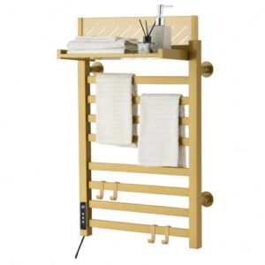 8-Bar Towel Warmers for Bathroom                                                          Stainless Steel Wall Mounted Electric Towel Warmer with Hanging Hooks，Adjustable Temperature