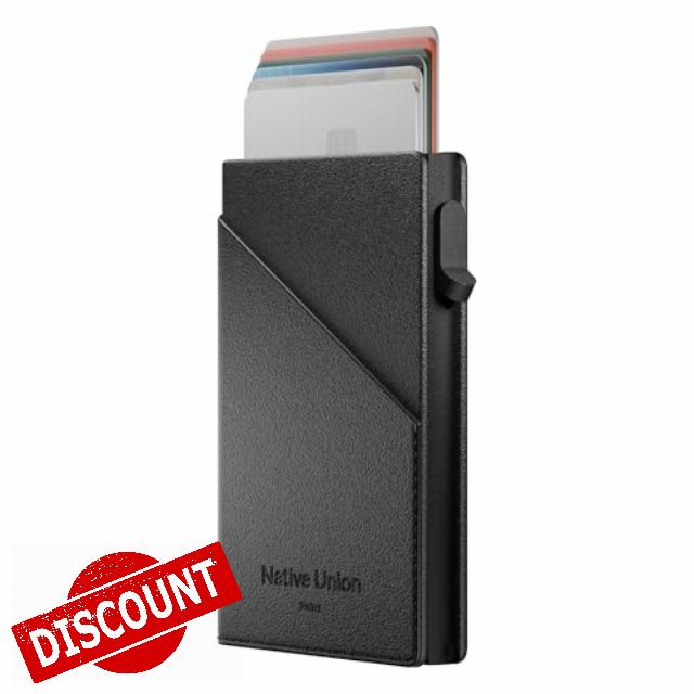 Native Union Slide Card Wallet – MagSafe Compatible for iPhone – RFID Blocking Smart Card Holder for Men – Ultra Slim Recycled Leather with 1-Handed Slide Access – Holds up to 6 Cards (Black)