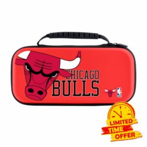 Head Case Designs Officially Licensed NBA Oversized Text Chicago Bulls Logo Red Hard Storage Travel Carry Case Compatible with Nintendo Switch 2