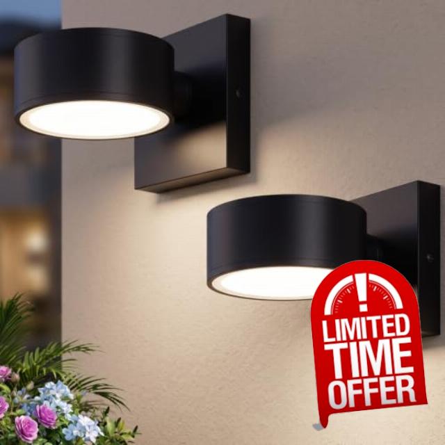 BesLowe 2-Pack LED Outdoor Wall Lights