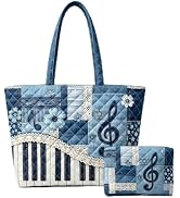 YDTOADDIT Quilted Tote Bag 2 Pack, Women's Tote Handbags for Work Travel | Quilted Tote Bag with ...