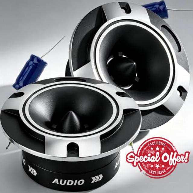 3.8 Inch Titanium Bullet Tweeters 600W 4 Ohm Car Audio Tweeters                                                          1" Voice Coil