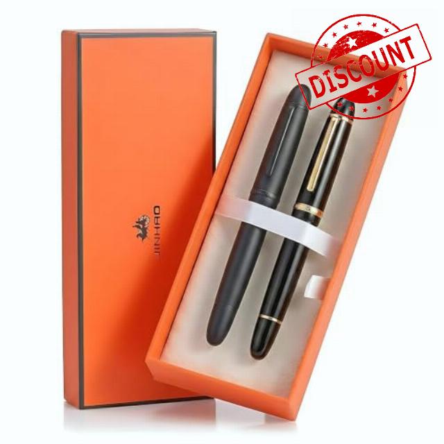 2-Pack Jinhao X169 Glossy & Matte Black #8 Fine Nib Fountain Pens