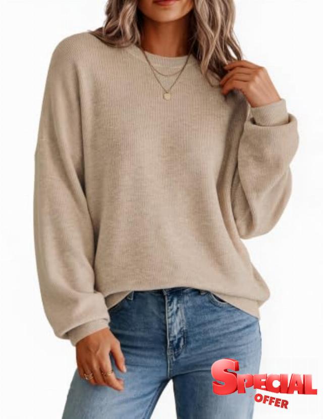 Zeagoo Oversized Sweater for Women 2026 Crewneck Long Sleeve Fall Clothes                                                          Fall Sweaters for Women
