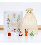 5PCS Hand Blown Glass Potted Flower Figurines, Miniature Crystal Plant Sculptures for Desktop Dec...