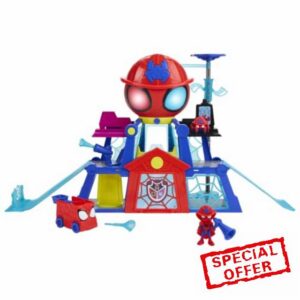 Marvel Spidey and his Amazing Friends Rescue-Webs Web-Quarters Playset                                                          3-Inch Action Figure & Toy Vehicle