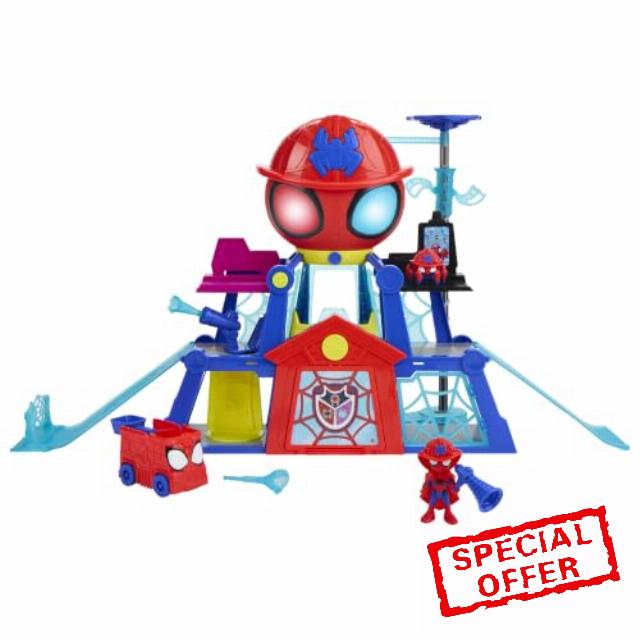 Marvel Spidey and his Amazing Friends Rescue-Webs Web-Quarters Playset                                                          3-Inch Action Figure & Toy Vehicle