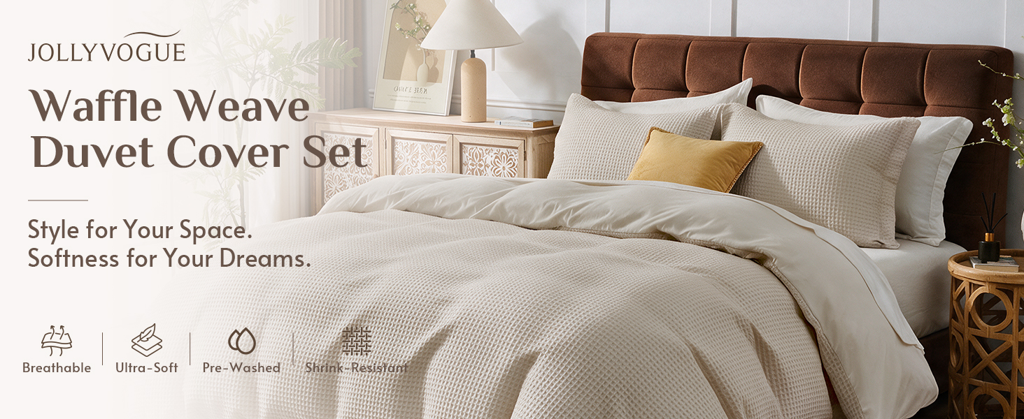 jollyvogue waffle duvet cover set 1