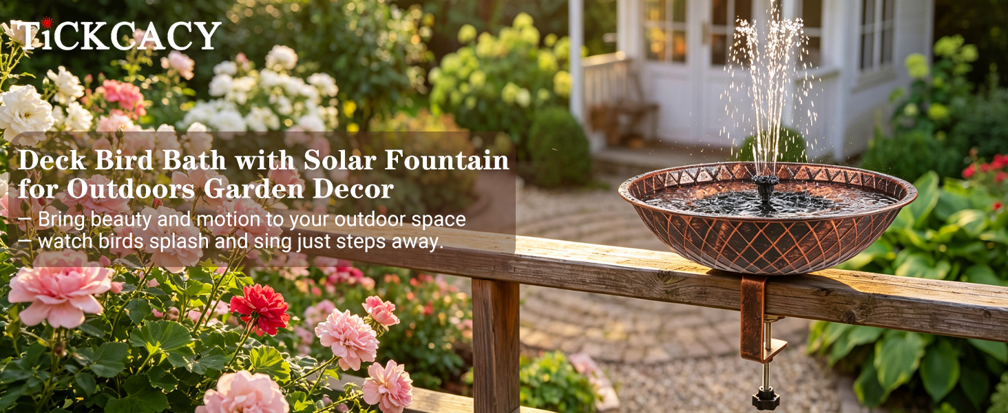 deck mount metal bird baths