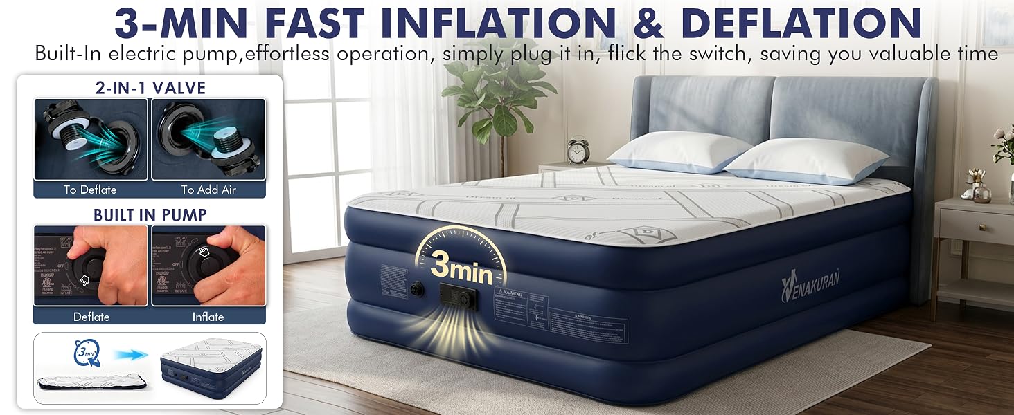 Queen Air Mattress with Built in Pump