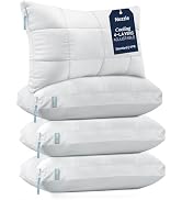 Nuzzle Pillows Standard Size Set of 2 Adjustable Firm Pillows, Luxury Hotel Collection Bed Pillow...
