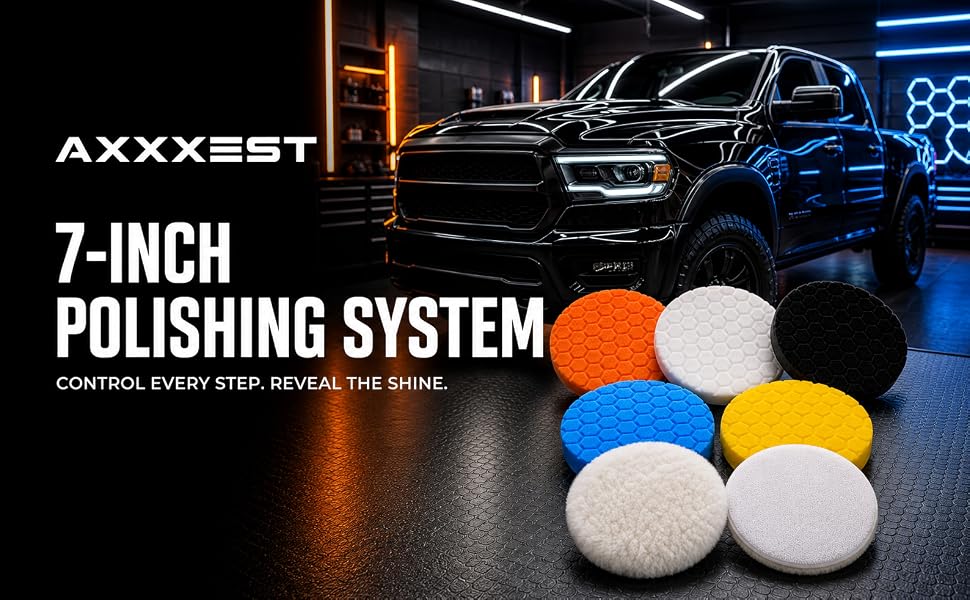7 inch car polishing pad kit for auto detailing, buffing, waxing and paint correction