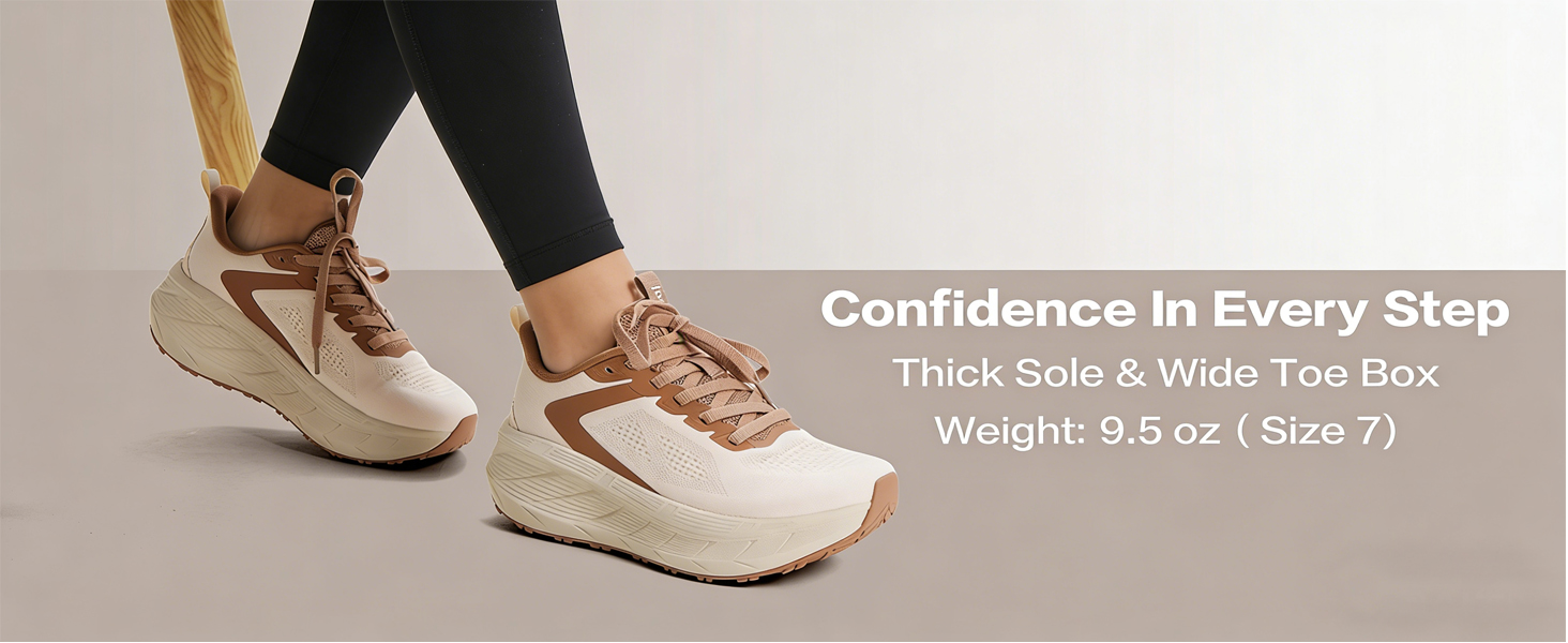 women thick sole wide toe box lightweight sneakers walking running shoes