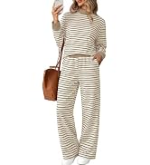 Sampeel Two Piece Sets for Women Color Block Matching Set Cozy Loungewear | 2 piece sets, fall ou...