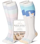 LEVSOX Alpaca Compression Socks for Women Men 15-20 mmHg Support Socks | Knee High Graduated Comp...