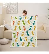Mid Century Black Cat Throw Blankets for Kids Boys Girls 40×50 in | Abstract Geometric Soft & War...