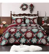 3 Piece Christmas Quilts Queen Size Christmas Tree Coverlet, 90" x 90" | Reversible Lightweight Q...