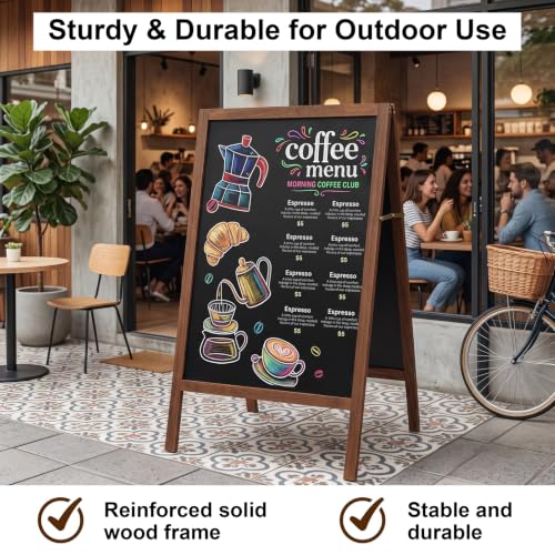 Sidewalk Standing Menu Blackboard with Starter Kit for Restaurant Wedding Business