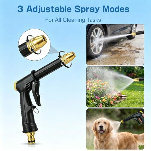Heavy Duty Adjustable Twist Hose Nozzle Jet Sweeper Nozzle for 3/4" Garden Hose