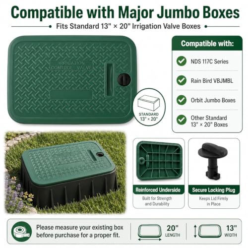 Heavy Duty Sprinkler Valve Box Cover (Green)