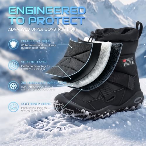 Water-Resistant Warm Winter Boots 3M Thinsulate Insulation